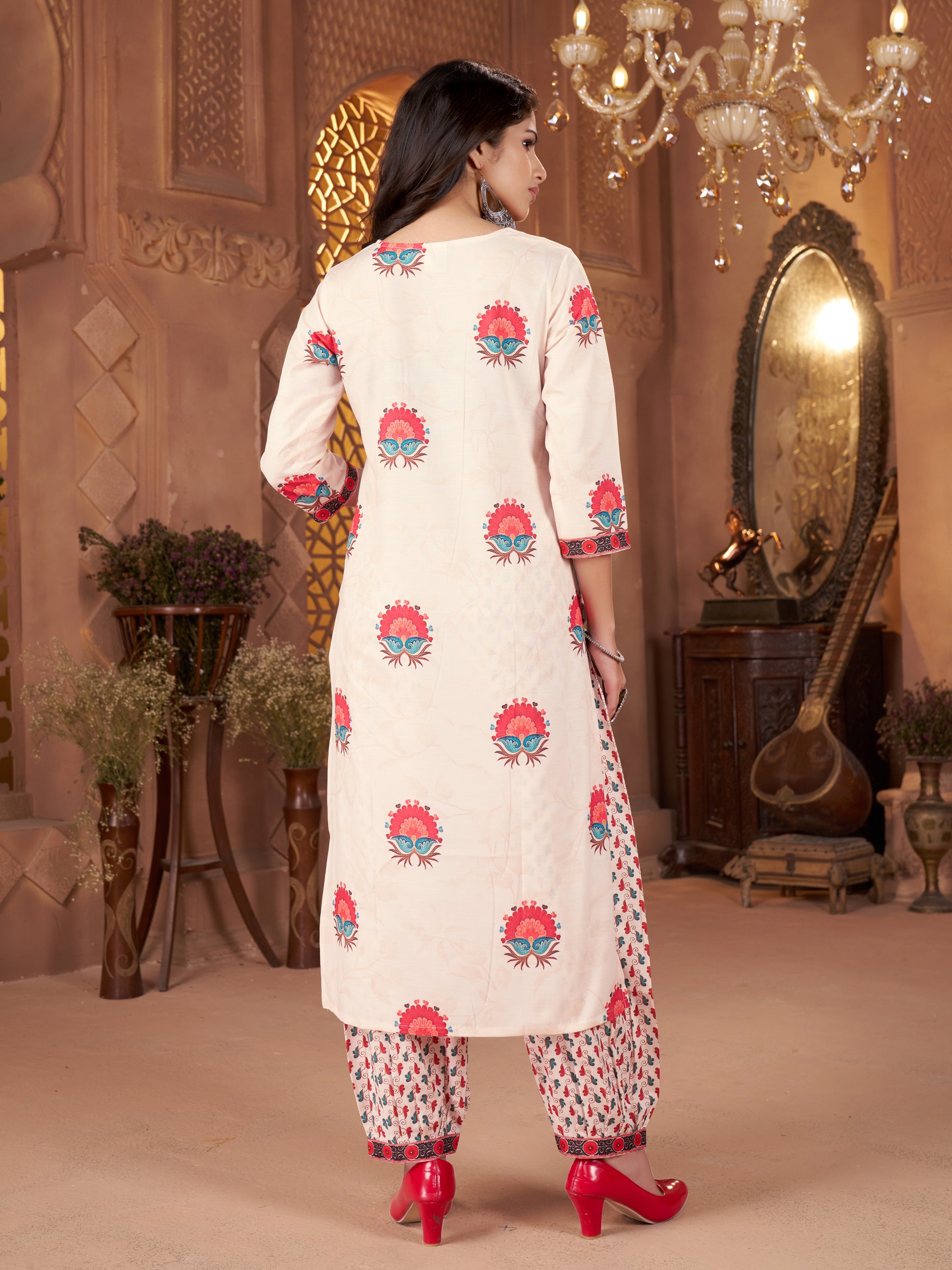 Kaairra pure cotton Red Flower Women's suit