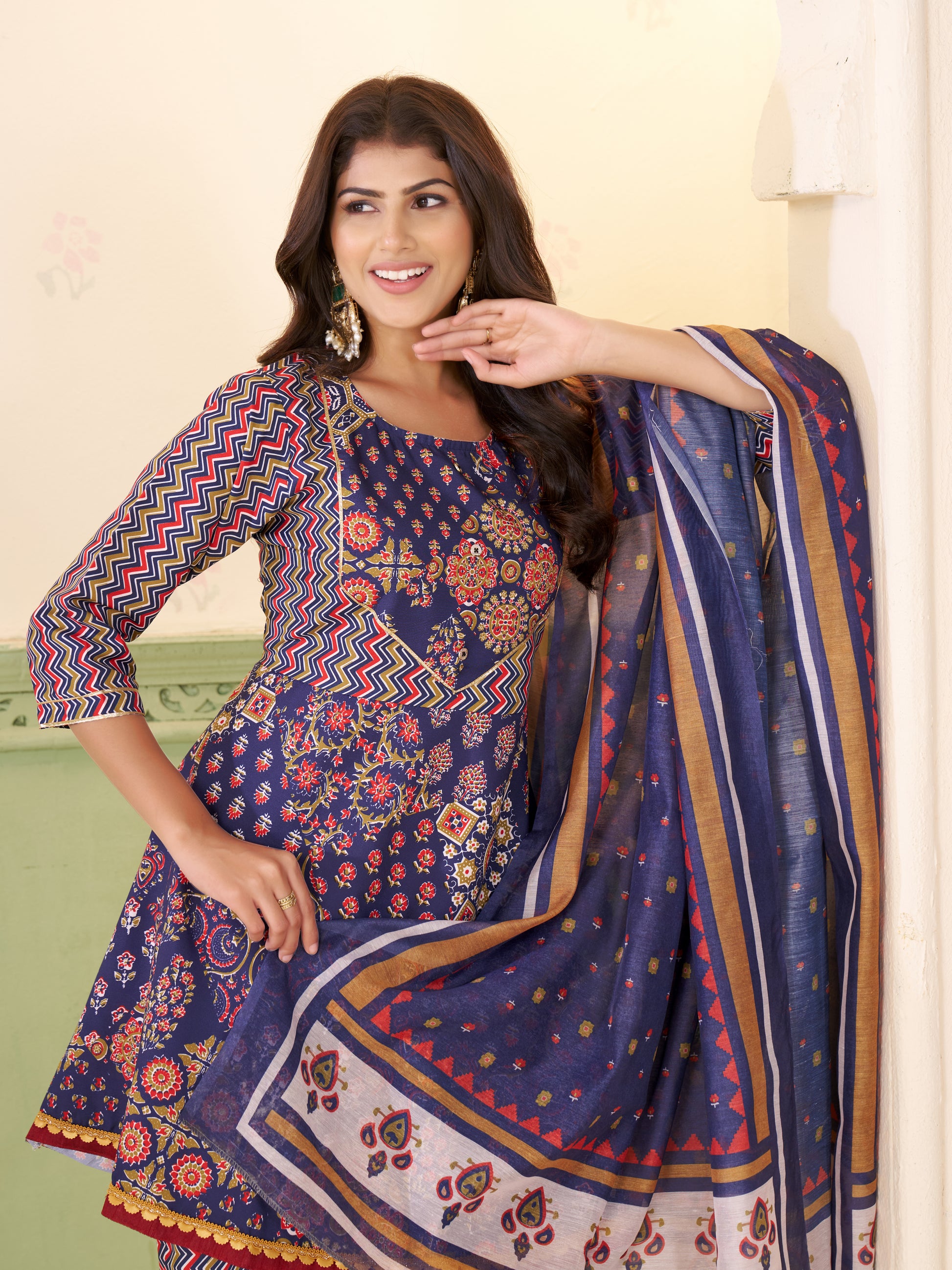 Kaairra Ethnic Top Sharara Dupatta Set